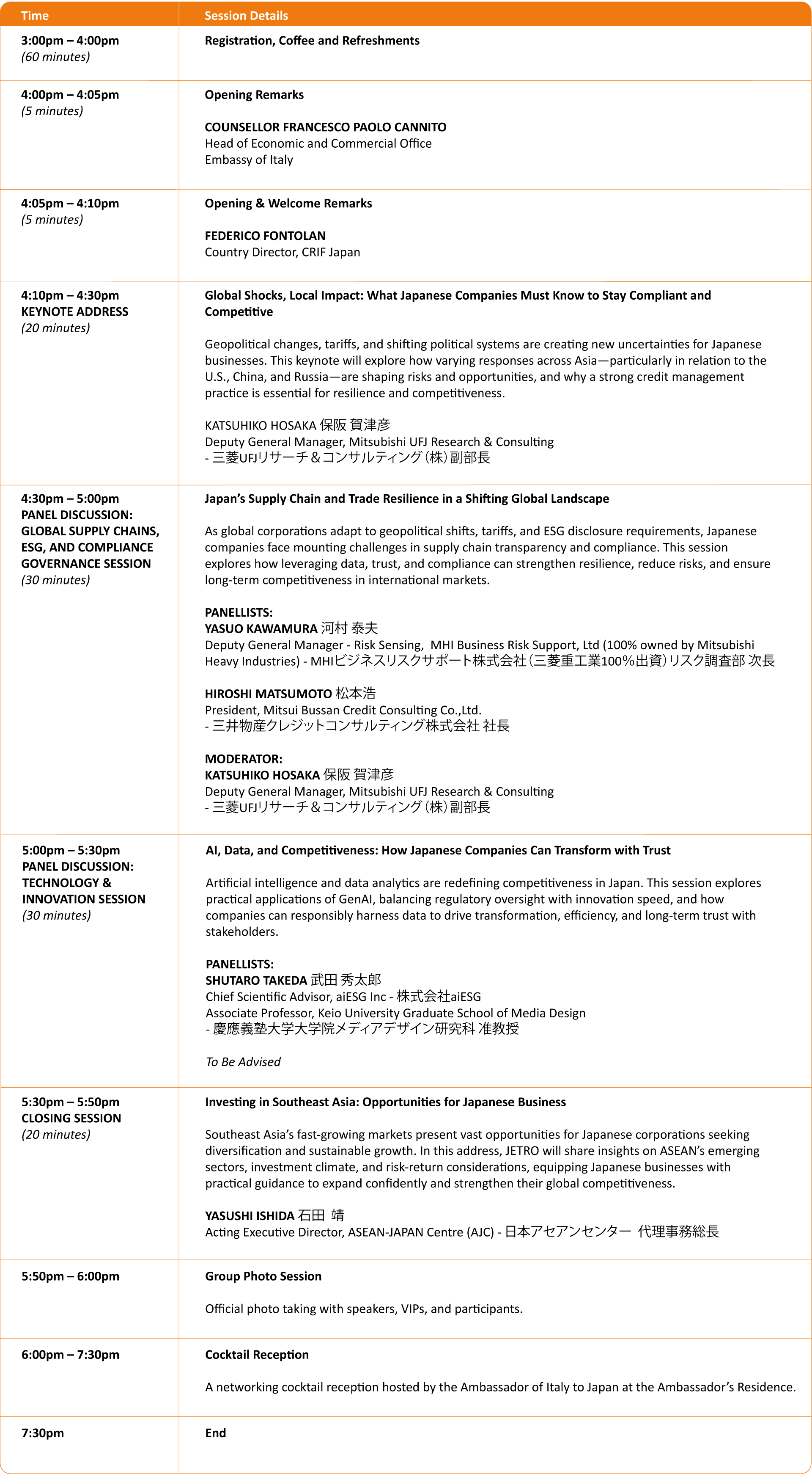 CRIF Forum Japan 2025 Agenda At A Glance