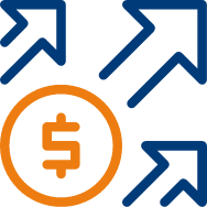 Icon depicting monetary transaction cycle